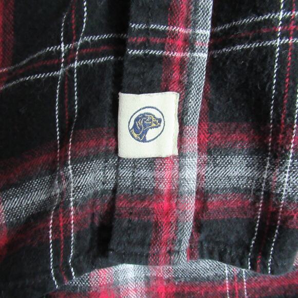 Boston Traders Shirt Mens Large Red Black Flannel Plaid Button 90s Y2K Cabincore - Picture 2 of 8